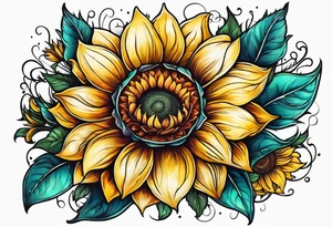 flower rose , sunflower, alien tattoo idea