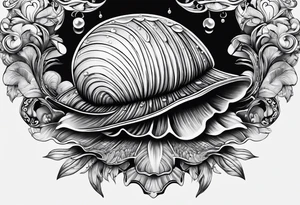 Open clam with pearl inside tattoo idea