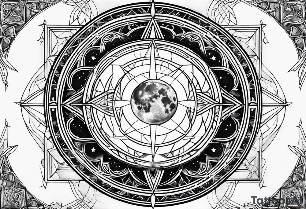 sacred moon tattoo idea