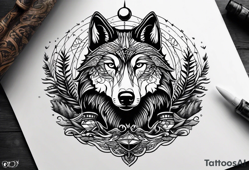 A loon and a wolf tattoo idea