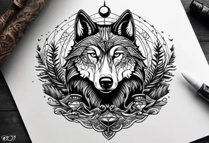 A loon and a wolf tattoo idea