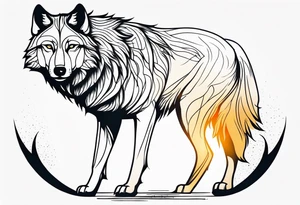 strength, small, young wolf elegant, armenian, sun, lenghty tattoo idea