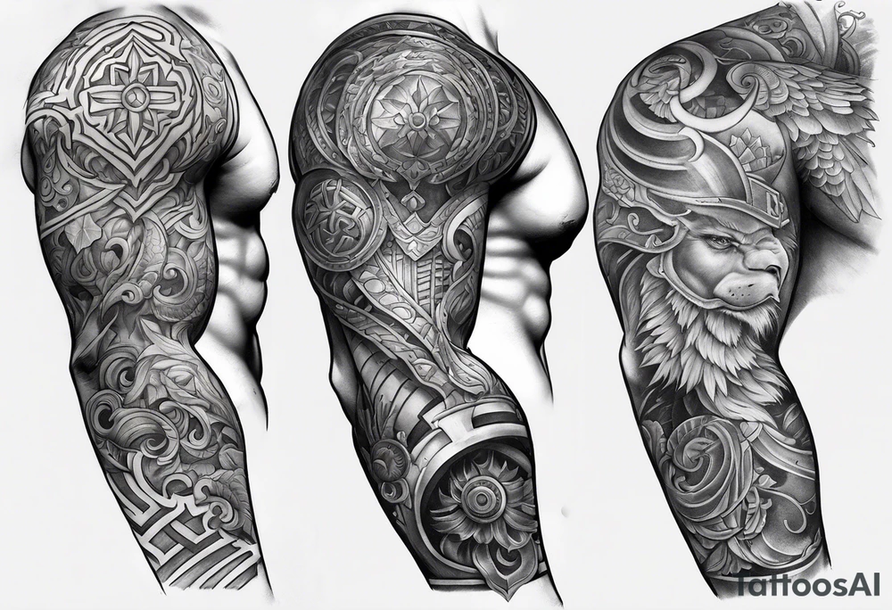 half sleeve, upper right arm and shoulder, armor tattoo idea half sleeve, upper right arm and shoulder, armor tattoo idea