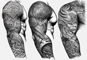 half sleeve, upper right arm and shoulder, armor tattoo idea