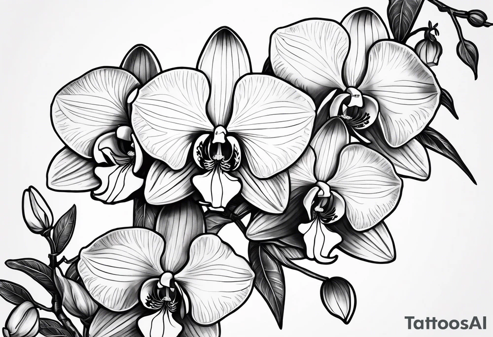 Orquídea e Bougainvillea delicadas tattoo idea