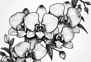 Orquídea e Bougainvillea delicadas tattoo idea