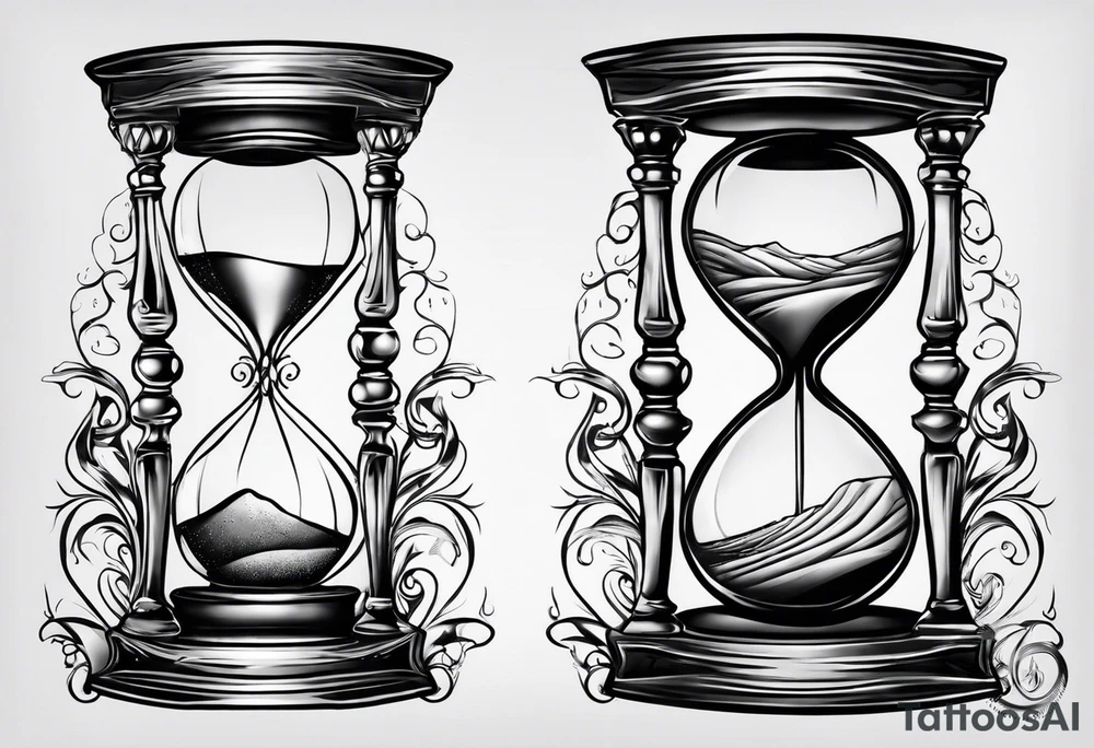 Hour glass with sand and death tattoo idea