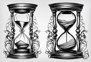 Hour glass with sand and death tattoo idea
