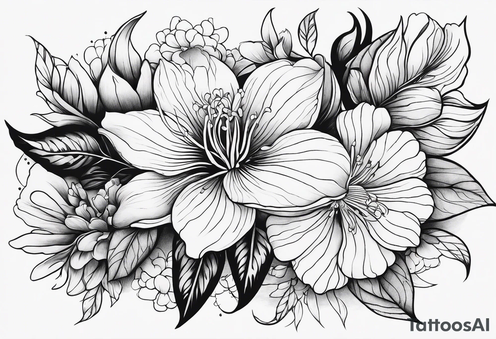 Cuban flower tattoo idea