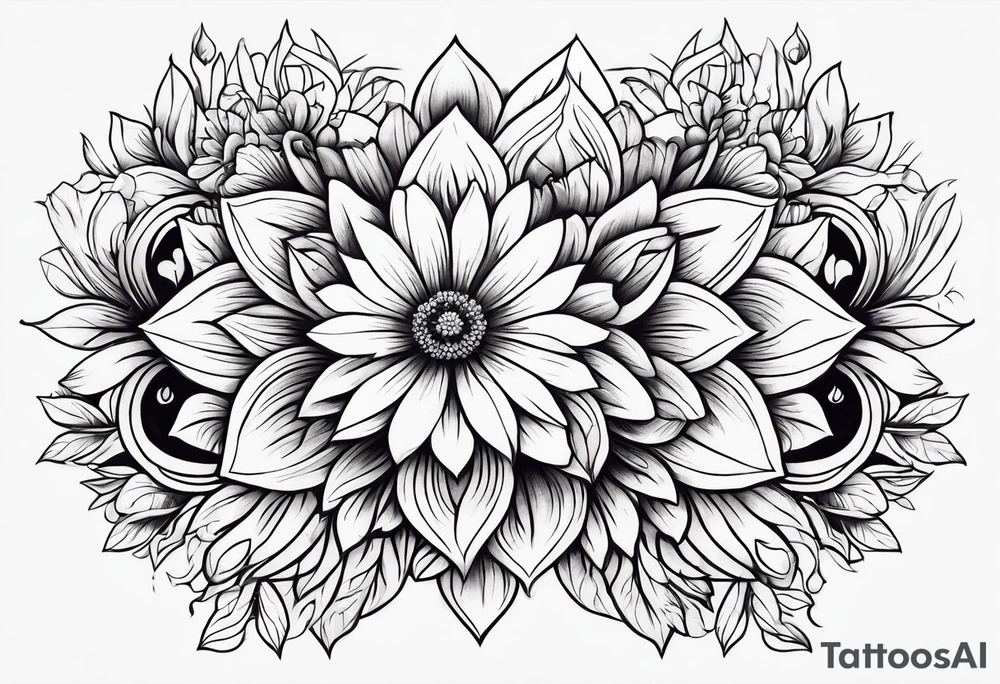 ornaments of flowers tattoo idea