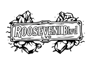 A street sign with the name “Roosevelt Blvd” on it tattoo idea