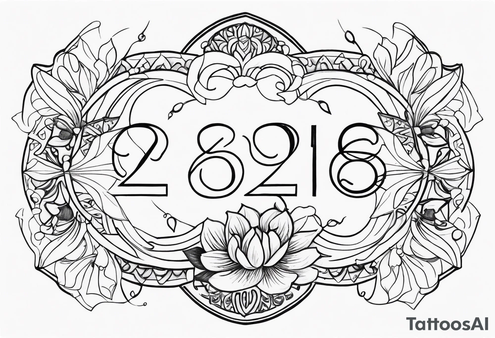 Feminine sobriety tattoo with date 06.13.2024 tattoo idea
