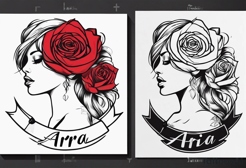 The name aria with a rose tattoo idea