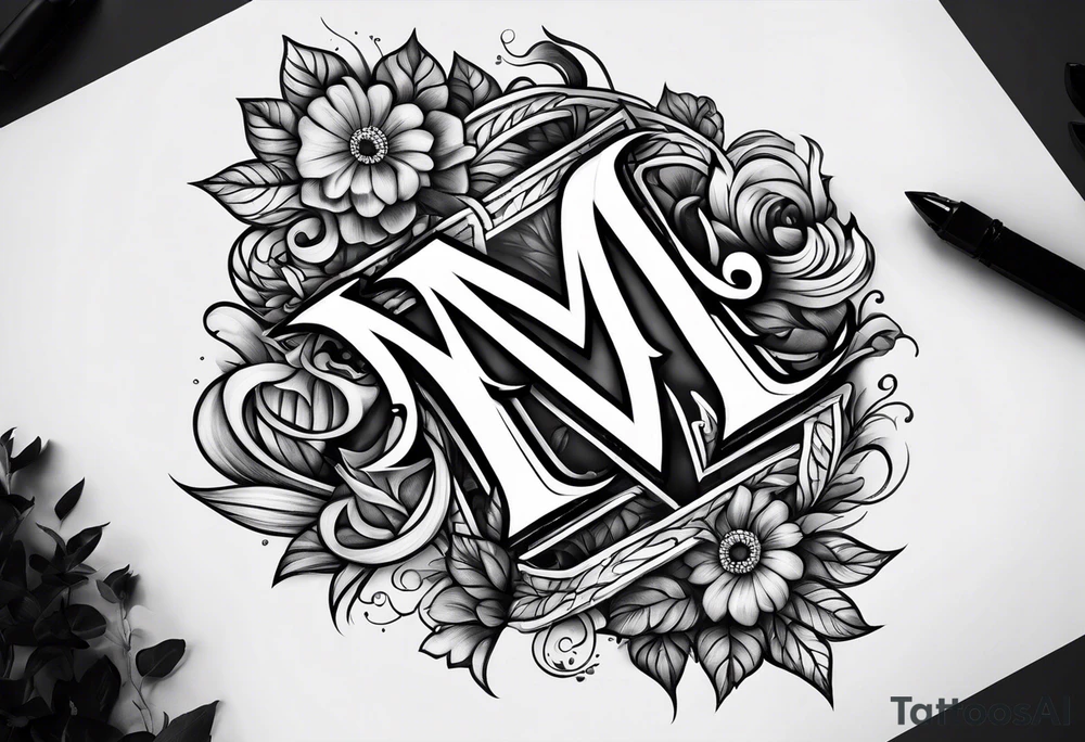 intelligence with the letter m tattoo idea