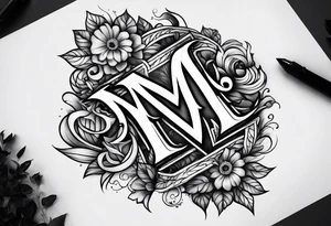 intelligence with the letter m tattoo idea