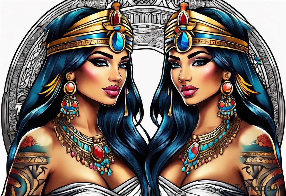 Egyptian princesses but gangster ones tattoo idea