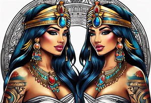 Egyptian princesses but gangster ones tattoo idea