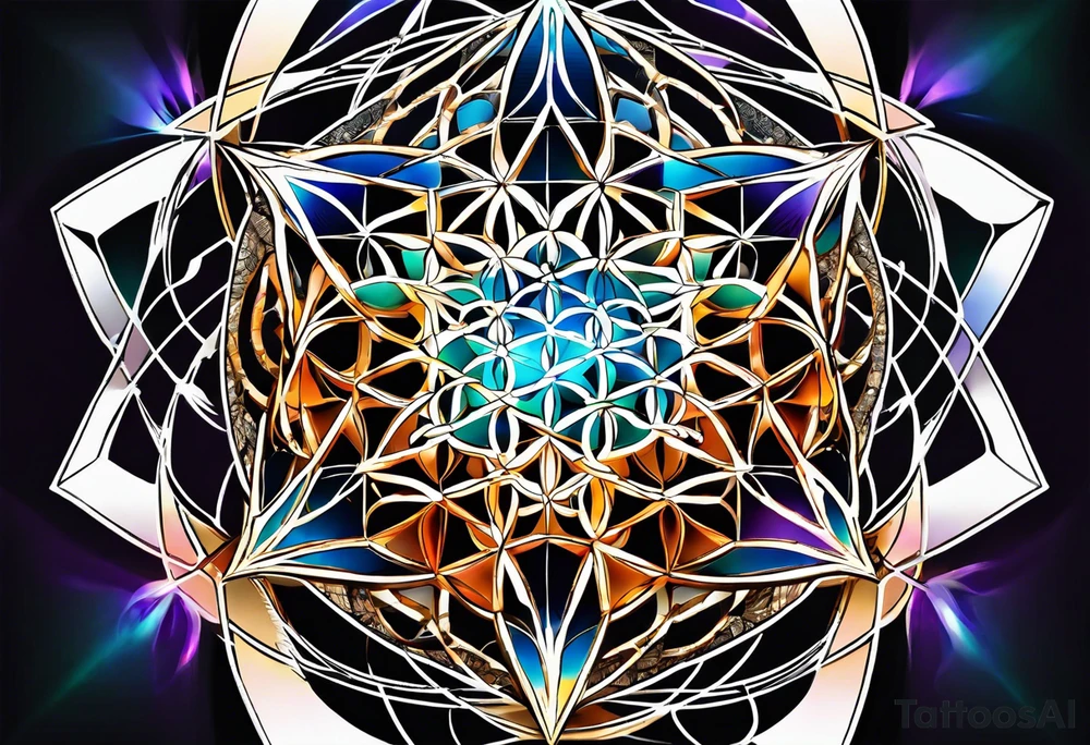 Metatrons cube flower of life tattoo idea