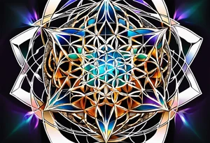 Metatrons cube flower of life tattoo idea