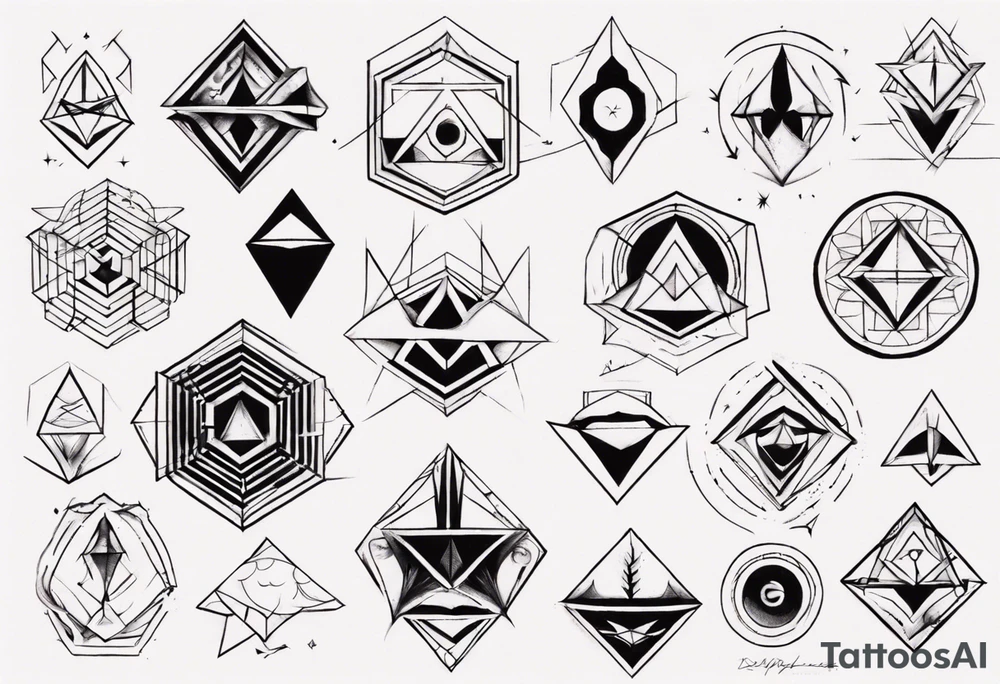 Geometric tattoo on full chest tattoo idea
