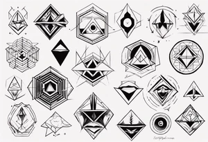 Geometric tattoo on full chest tattoo idea
