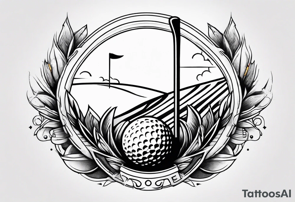 Golf theme shoulder tattoo tattoo idea
