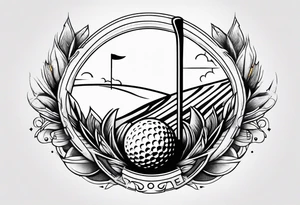 Golf theme shoulder tattoo tattoo idea