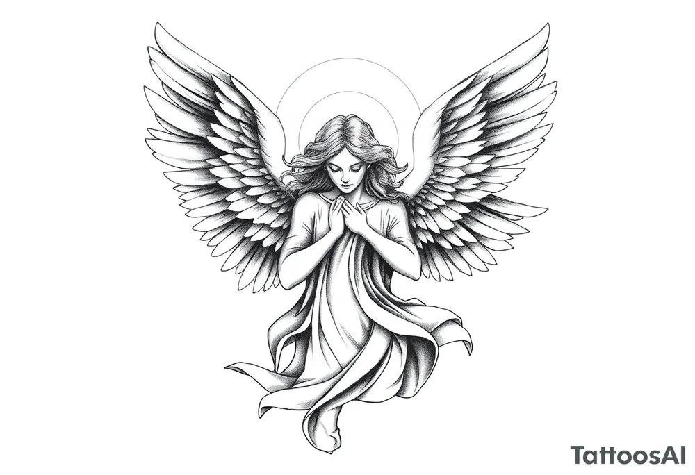 Angel in heaven memorial tattoo tattoo idea