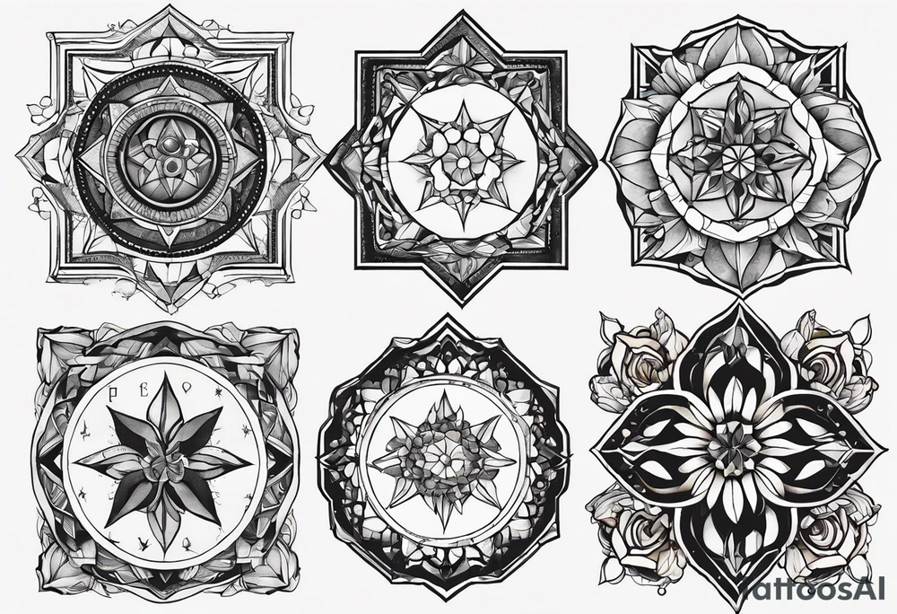 ocean, géométric tattoo idea