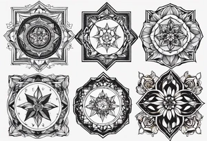 ocean, géométric tattoo idea