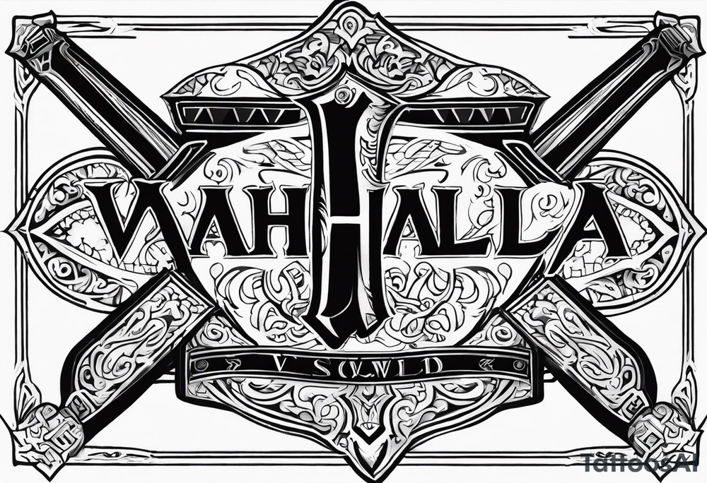 Valhalla sword tattoo idea