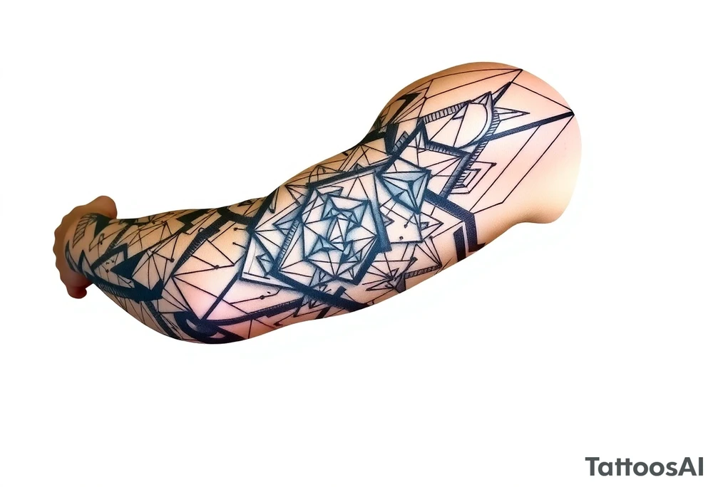 Geometry with love symbolism tattoo idea