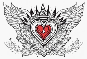 sacred heart vintage traditional tattoo fire tattoo idea