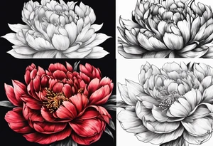 red peony tattoo idea