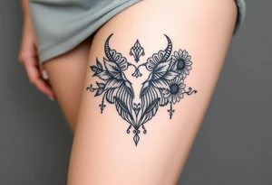 Tarot, the lovers, zodiac, Taurus ,witchy, Norse ,viking,Lillie's, roses, sunflowers tattoo idea