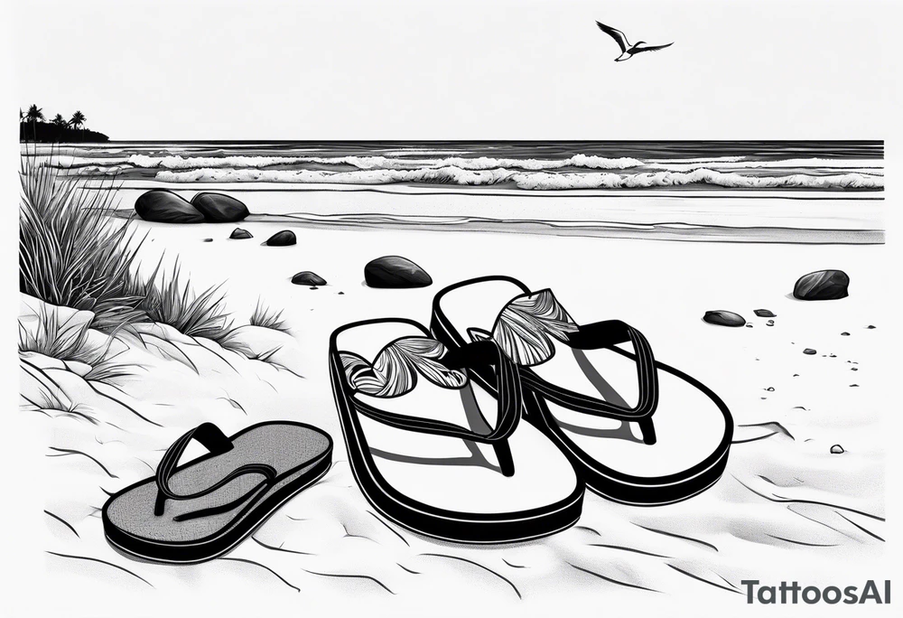 Keep it simple. A pair of redwings next to a pair of flip flops on the Beach. tattoo idea