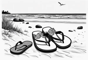 Keep it simple. A pair of redwings next to a pair of flip flops on the Beach. tattoo idea