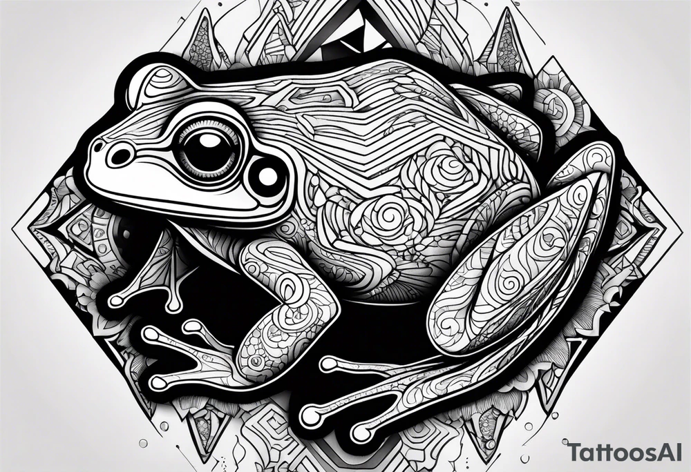 a psychedelic frog tattoo idea