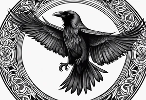 raven perched
roman numeral
celtic tattoo idea