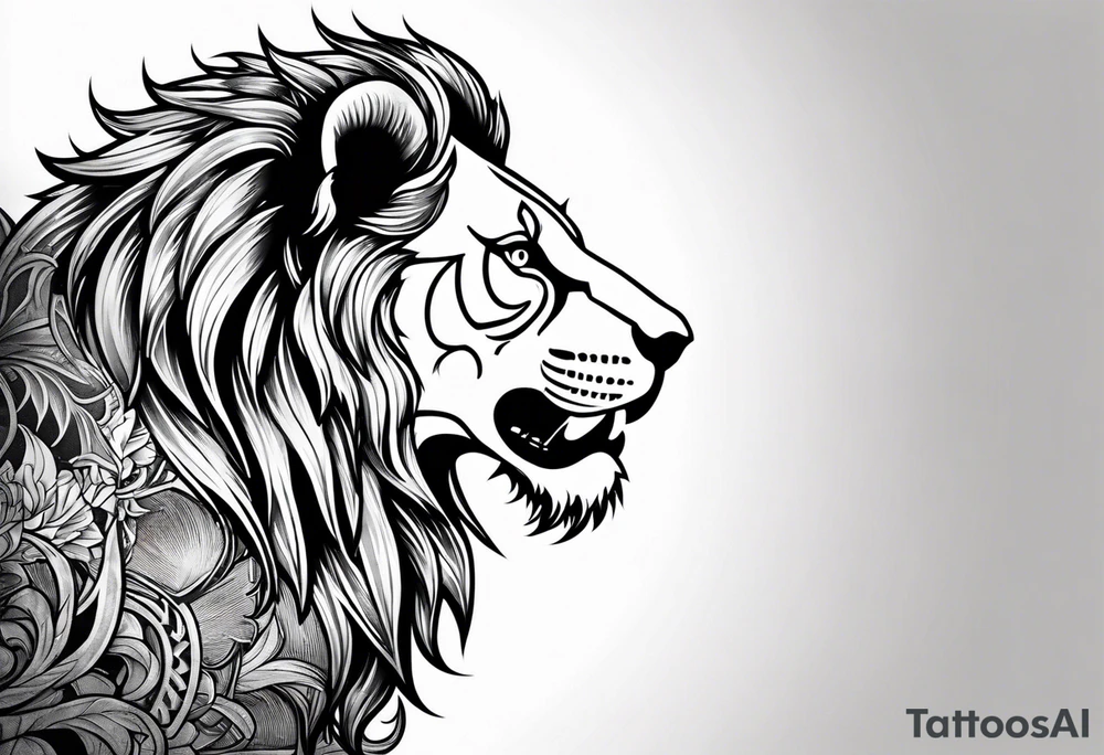 gothic lion skeleton side profile hunting tattoo idea gothic lion skeleton side profile hunting tattoo idea