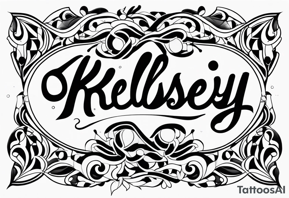 The name Kelsey in cursive tattoo idea