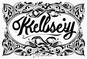 The name Kelsey in cursive tattoo idea