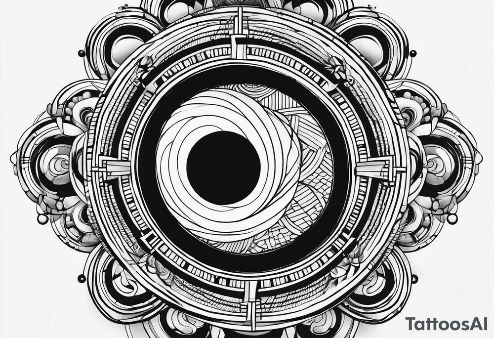 concentric black circles tattoo idea