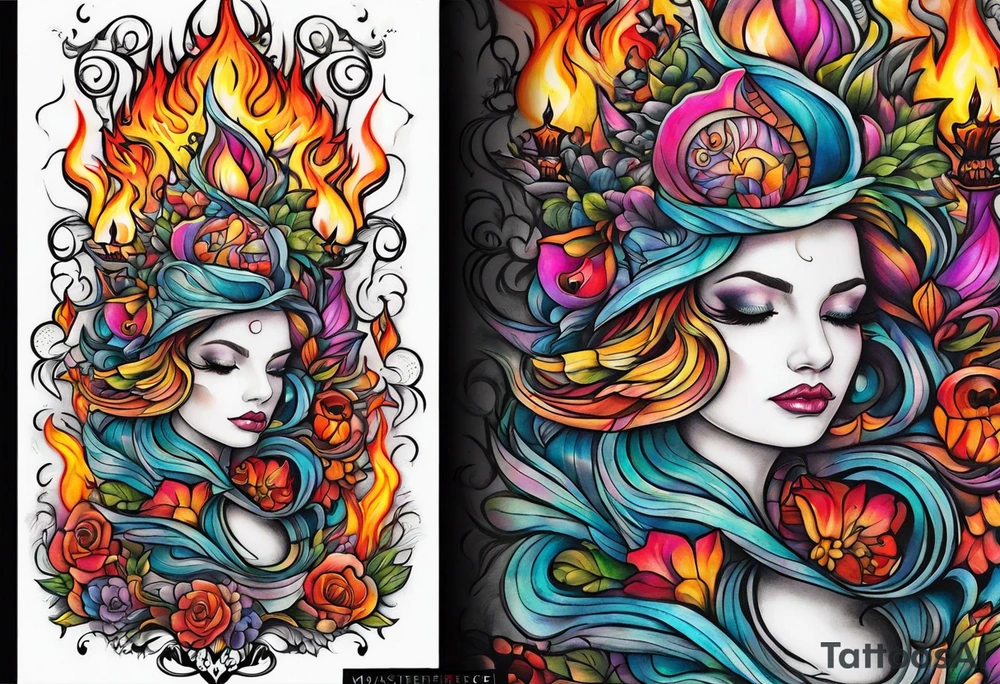 Wonderland on fire tattoo idea