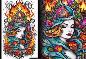 Wonderland on fire tattoo idea