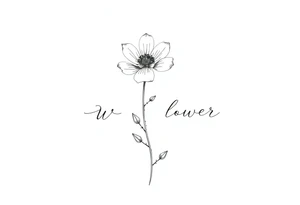 Wildflower written in stem tattoo idea