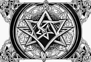 Lilith symbol inside a pentagram tattoo idea