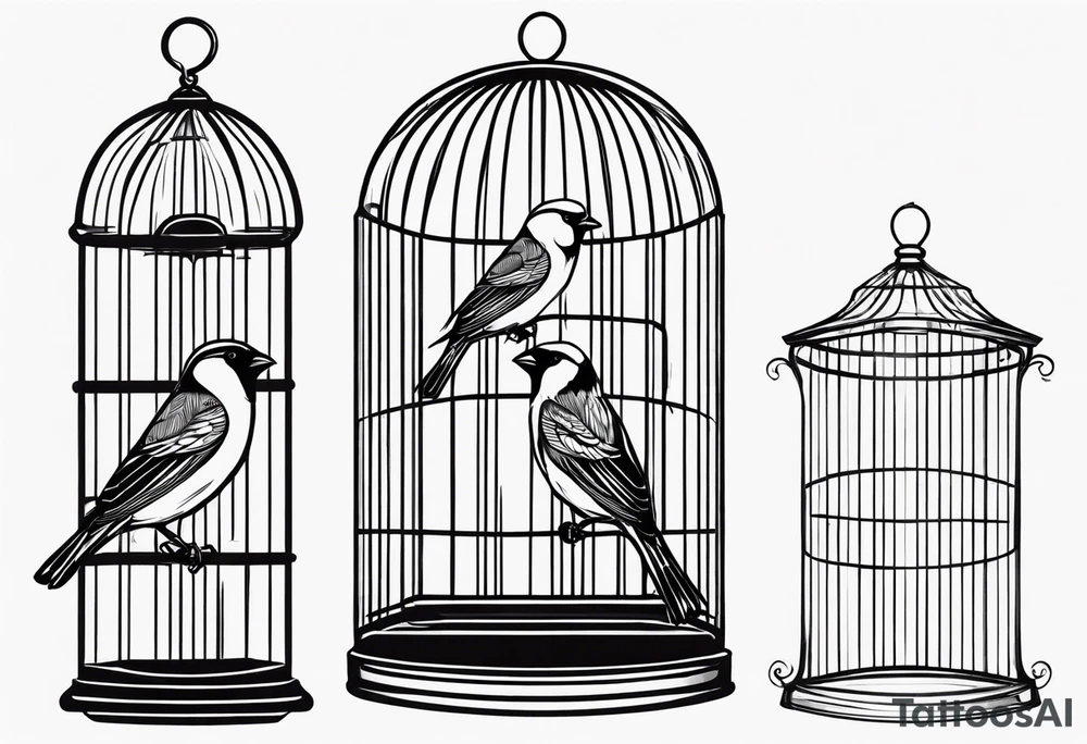 Birdie set free from cage tattoo idea