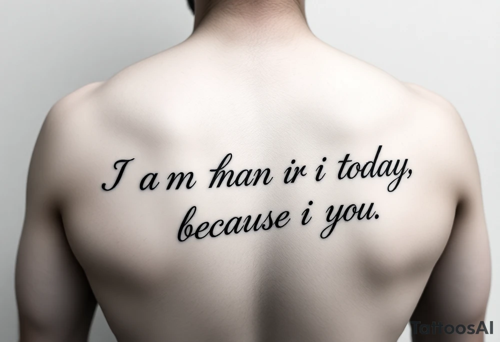 i am the man i am today because of you on the forearm tattoo idea