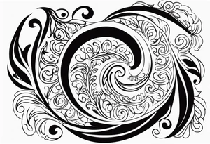 Swirling pattern like Feyra Archeron's bargain tattoo on her arm in the book series 'A Court of Thorns and Roses' tattoo idea
